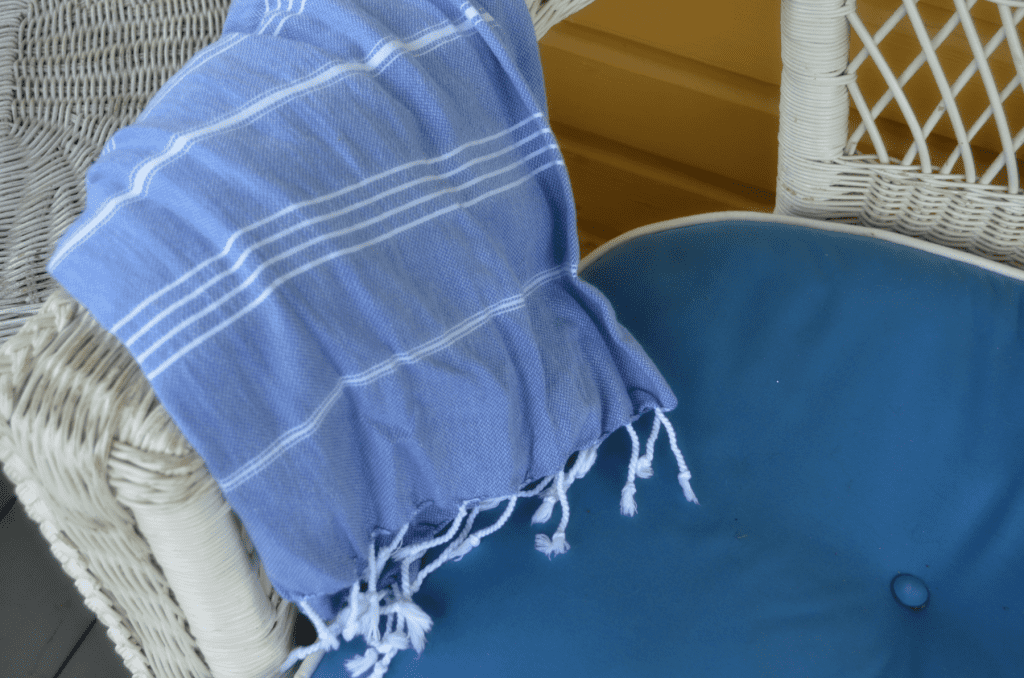 Blue throw blanket
