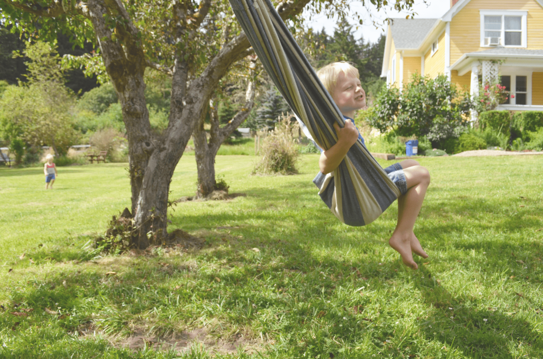 swinging in the hammock