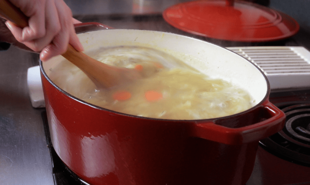 stirring soup