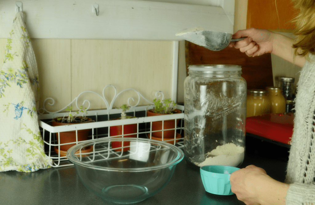 measuring flour