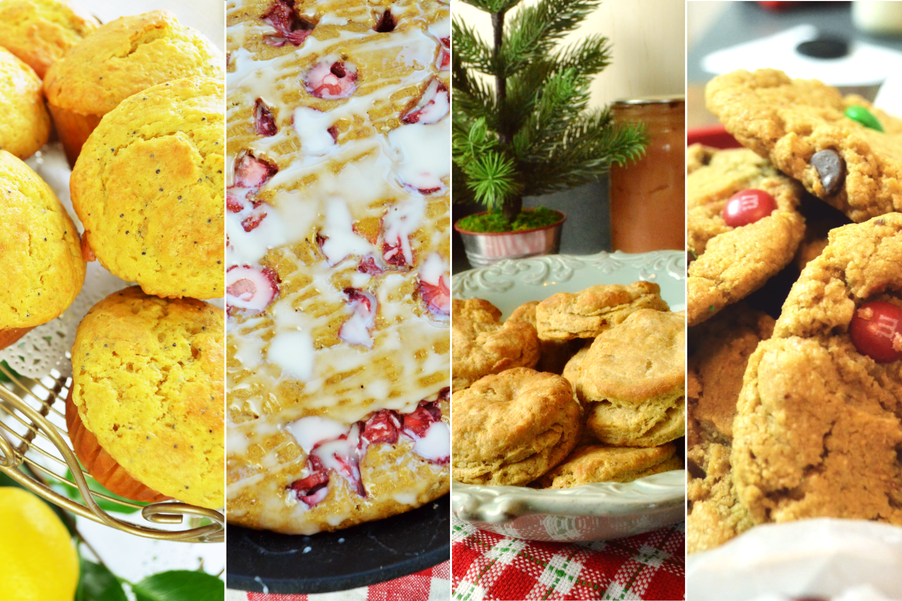 the best einkorn flour recipes include lemon poppy seed muffins, strawberry scones, buttermilk biscuits, Christmas cookies and more,
