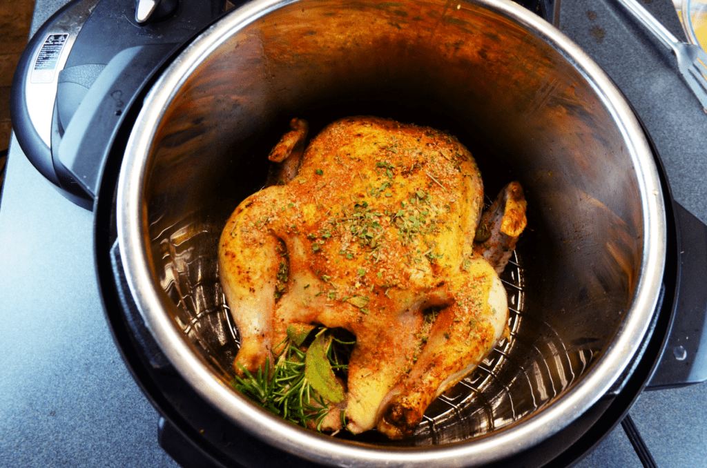 Instant pot recipe for Christmas Chicken Whole and easy.