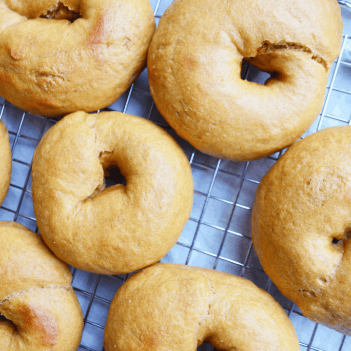 whole wheat einkorn sourdough Bagels