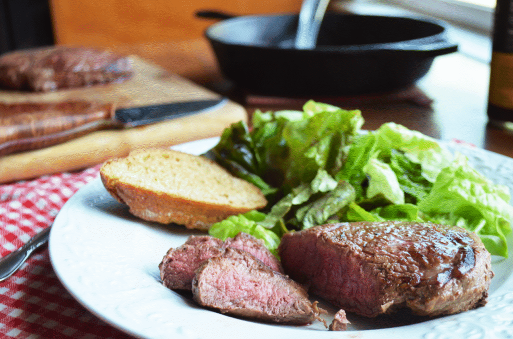 Steak Baked at 350 degrees in oven